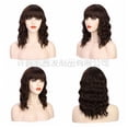 thumbnail image 7 of Synthetic Curly Bob Wig with Bangs Short Bob Wavy Hair Wigs for Women Bob Style Synthetic Heat Resistant Bob Wigs a4, 7 of 7