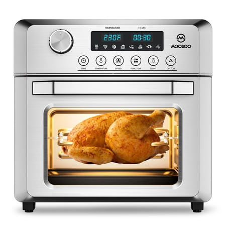 MOOSOO Air Fryer Oven  19Qt Air Fryer Toaster Oven with 8 Cooking Preset  Touchscreen