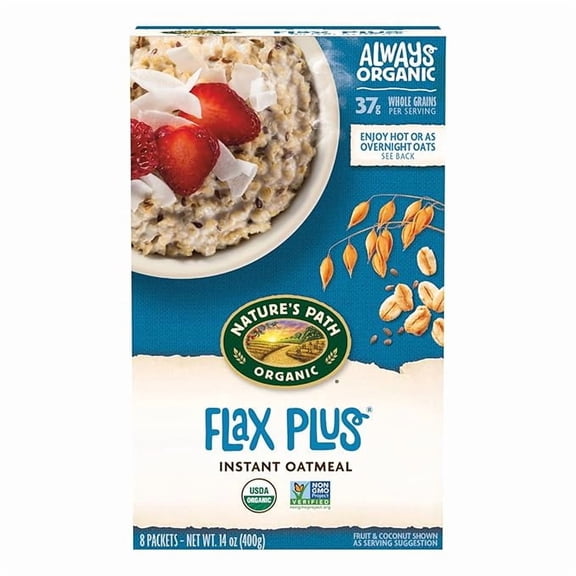 Nature's Path Organic Flax Plus Instant Oatmeal, 14 oz (Pack of 1), Non-GMO ( Pack of 2 )