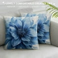 thumbnail image 3 of ONETECH Light Blue Flower Throw Pillow Cover, Dahlia Flower Decorative Throw Pillow Covers Pillow Cases for Home Decor, 3 of 5