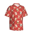thumbnail image 2 of Daiia Japanese Maneki Cats Hawaiian Shirt for Men Gentle Cotton Regular Short Sleeve Casual-X-Large, 2 of 9