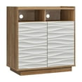 thumbnail image 2 of Ameriwood Home Wynn 2-Door Accent Cabinet , Natural with Faux Wave Door Fronts, 2 of 13
