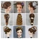 thumbnail image 4 of Cabeza de maniquí americano cabeza de maniquí de pelo Real para peinar con maquillaje 20 pulgadas, 4 of 5
