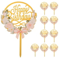 OGITUDE 10pcs Birthday Cake Topper Cupcake Picks Decor Happy Birthday Cake Topper Decor