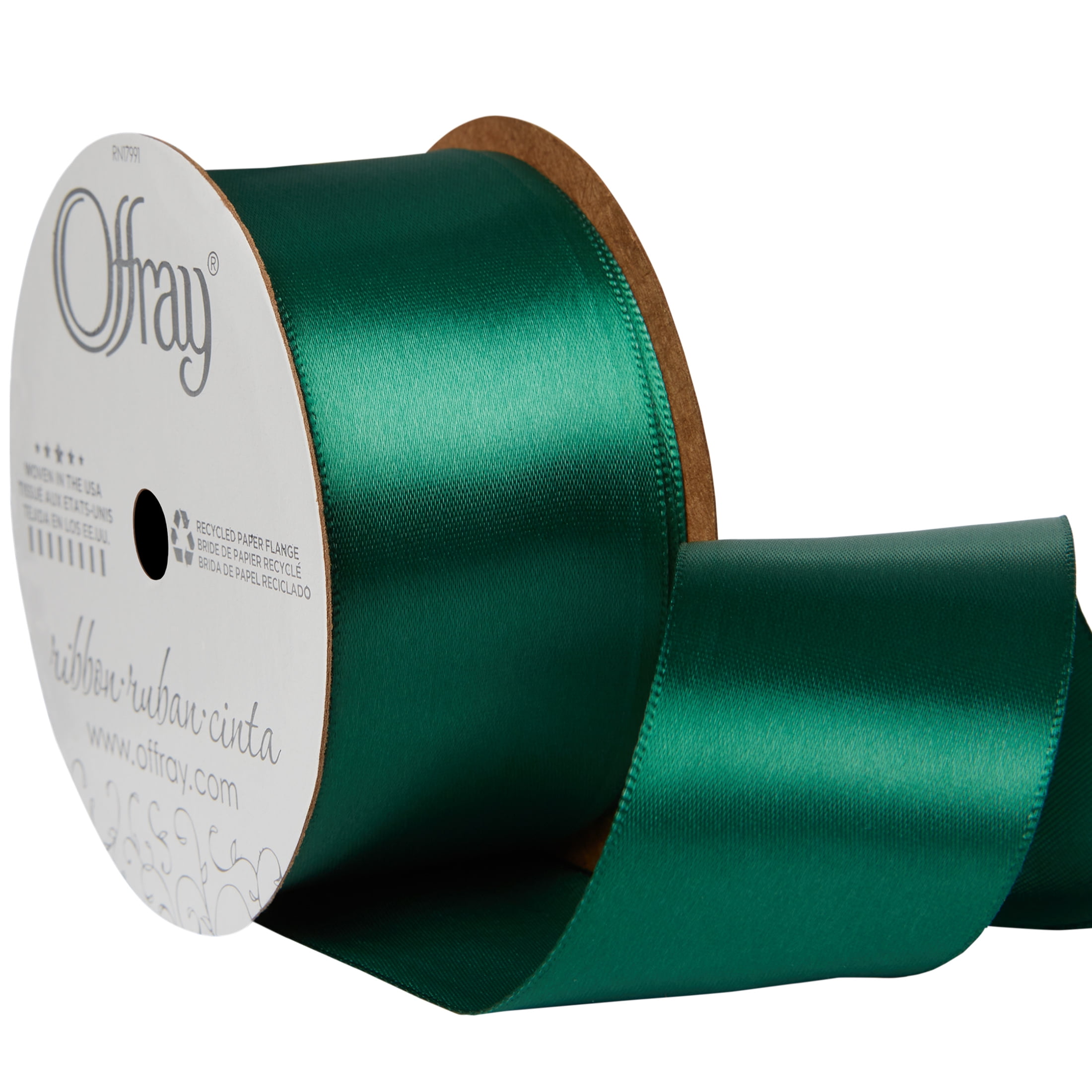 1-1/2 x 5yd Double Face Satin Forest Green Ribbon