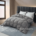 thumbnail image 4 of Down Comforter Feather Duvet Insert Cotton Grey Down Comforter All Season Solid, Oversized King, 4 of 6