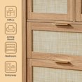 thumbnail image 6 of ARKANTOS 7 Drawer Rattan Dresser,Wood Storage Closet,Bohemian Chest of Drawers for Bedroom,Natural Oak, 6 of 8