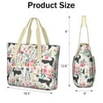 thumbnail image 3 of Tote Bag for Women - Husky Dog Flower Floral Shoulder Bag - Large Utility Work Duffle Bag with Zipper Handbag for Travel, Work, Sprots, 3 of 5