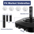 thumbnail image 5 of FFILY 100 Lb Patio Umbrella Base, Square, Fillable, Mobile, 4 Wheels And 2 Locks, 5 of 8