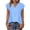 02 Sky Blue, variant on Fewfanhot Shirts for Women Tops Cap Short Sleeve Textured Blouse V Neck Summer Spring Shirts Business Casual Outfits