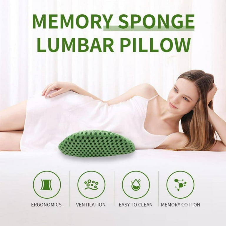 Lumbar Support Pillow For Office Chair,Memory Foam Back Waist Cushion  Pregnancy Sleeping Pillows for Relieve Pain Support Waist for Beds,Car