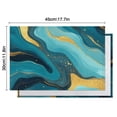 thumbnail image 5 of Blue and Gold Marble Wave Art Pattern Summer Placemats Table Placemats Set Of 6-Linen Kitchen Washable Placemats Table Mats 11.8"x17.7" Non-Slip Heat Resistant, 5 of 5