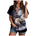 thumbnail image 3 of mgoYE Shirt for Women 250th American Anniversary Women's American 250th Anniversary Printed Casual Sweatshirt 250 Years 1776–2026 Patriotic Button Shirt|Black M, 3 of 6