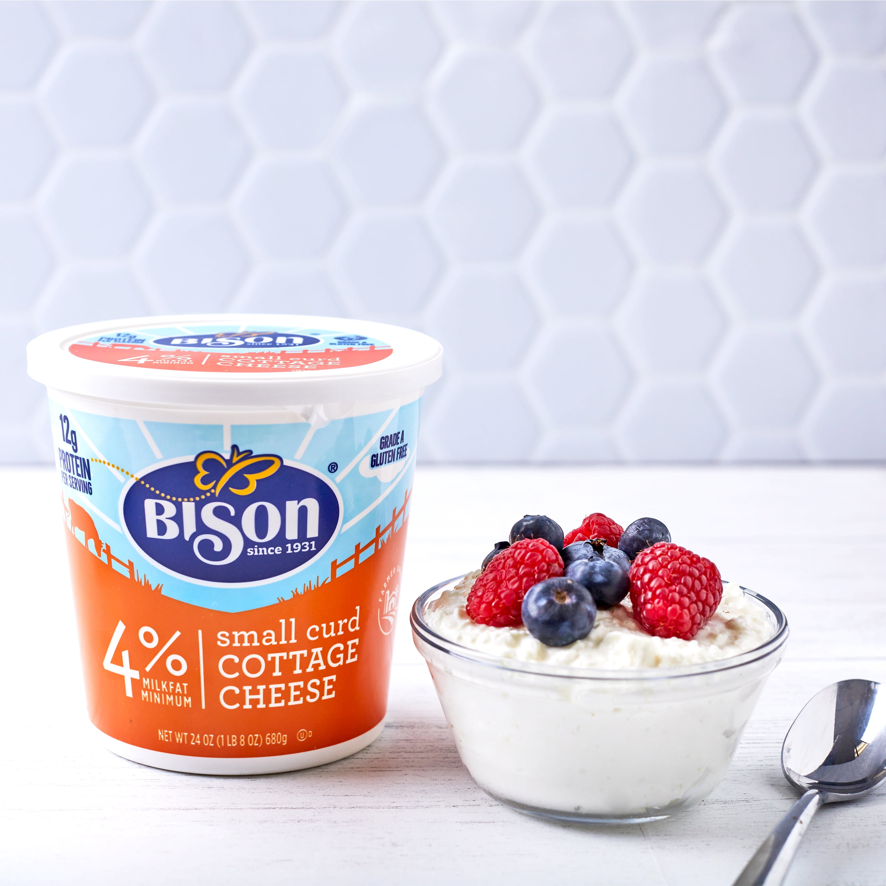 Bison Original Small Curd 4% Milkfat Cottage Cheese, 24 oz