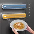 thumbnail image 5 of Dispensador de película de alimentos 2 en 1, dispensador de envoltura con cortador, caja de almacenamiento, cortador de película elástica de papel de aluminio, estante de pared, organizador de cocina, 5 of 5