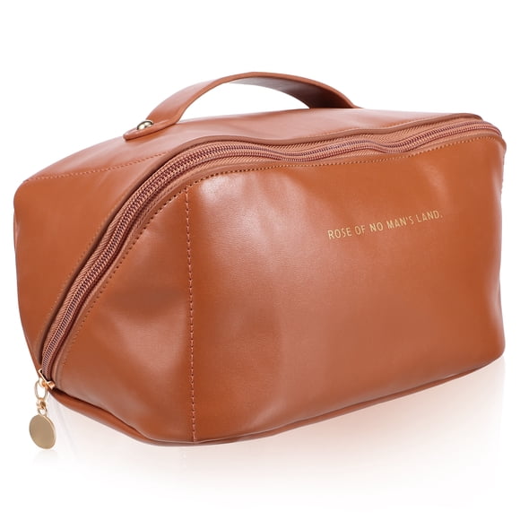 EeaseMX Bolsa de cosméticos impermeable de gran capacidad, neceser de PU, bolsa de maquillaje de viaje