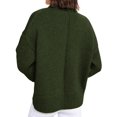 thumbnail image 4 of Suéter PRETTYGARDEN de punto, cuello redondo, manga larga, verde militar XL, 4 of 4