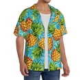 thumbnail image 2 of Sikiie Pineapple Men's Wrinkle Free Untucked Cuban Shirt Business Casual Button Down Shirts Short Sleeve Shirt4X-Large, 2 of 5