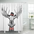 thumbnail image 1 of ABPHQTO Cartoon Hipster Moose Big Handlebar Bigote Cool Hat Cortina de ducha 160x180 cm, 1 of 1