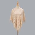 thumbnail image 3 of Fvsianol Women Party Shawl Summer Prom Scarf Women Party Shawl Flower Embroidery Hollow Out Tassel See through Solid Color Cardigan, 3 of 8