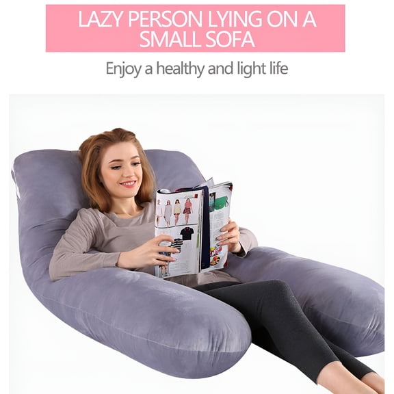 LAMIRO U Shaped Pregnancy Pillow, U Shaped Sleeping Pillow for Pregnant, Maternity Pillow U-Shaped Full Body Pregnancy Pillow, Side Sleeper Pillows for Adults