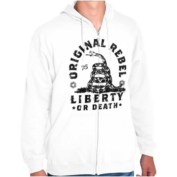 Original Rebel Liberty Death Gadsden Zip Up Hoodie Men's Women's Brisco Brands S