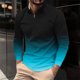 thumbnail image 1 of Blusa y camisa de manga larga con cuello vuelto para hombre, informal, con cuello vuelto, estampado, para fitness, deportiva, de manga larga, de poliéster, 1 of 5