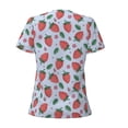 thumbnail image 4 of Naloa Strawberries Print T-Shirts Short Sleeve V Neck Tees for Women Fashion Tops Trendy Lightweight Soft Casual Summer Outfits Clothes, 4 of 5