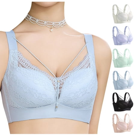 Rebajas, Bras for Women No Underwire, Sujetadores para mujer sin aros, encaje bordado brillante cómodo transpirable sujetador ropa interior sin llantas