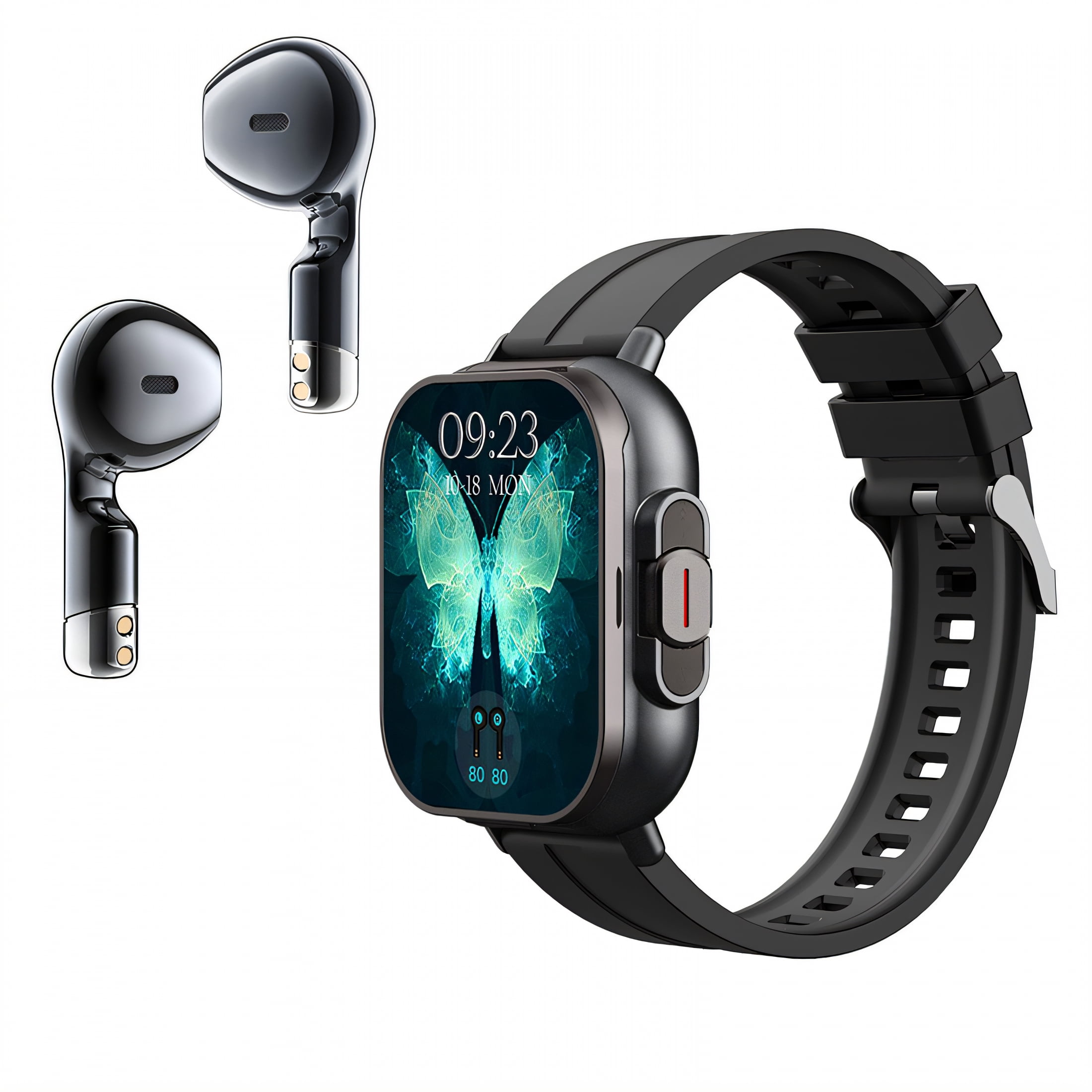 GJX Smart Watch with Earbuds,Call Answering Headset Smart Watch,New Information Sports Smartwatch,Black