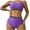 Purple, variant on Women's Soft Cup Bikini Set Two Piece Swimsuit with Standard Straps Crew Neck Solid Pattern Quick Dry Nylon Spandex for Pool