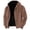 A05-Brown, variant on Casual Outerwear Jackets for Men Fall Hooded Full Zip Lightweight Mens Outerwear Solid Long Sleeve