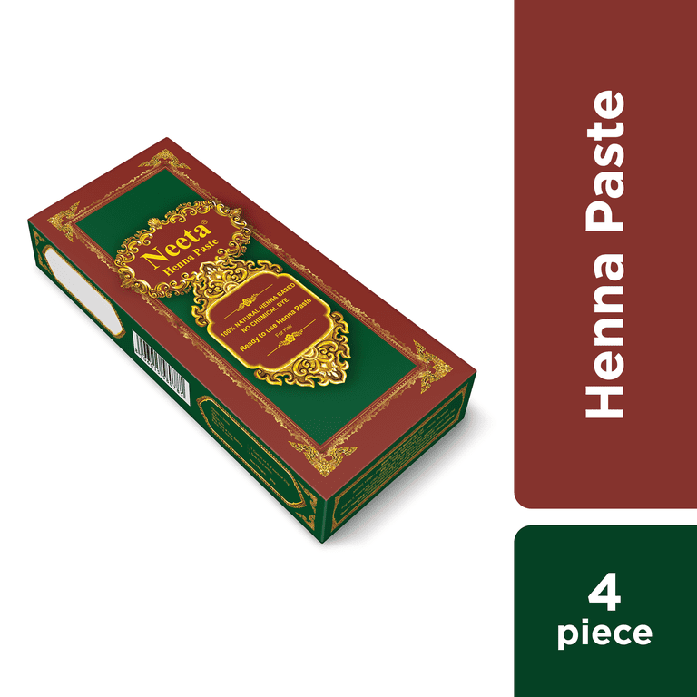 QUEEN'S HENNA 4パックセット 4 pack) Neeta 4 Pack Ready to Use Henna Paste for Hair, Reddish