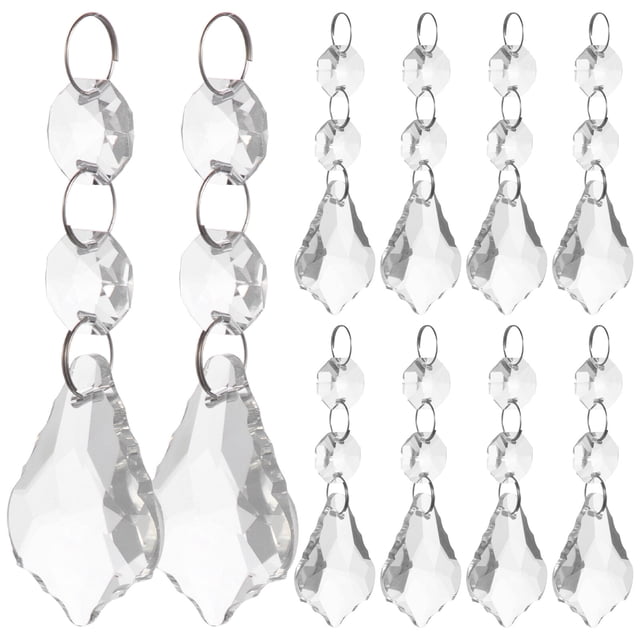 10 prismas de cristal colgantes, cristales transparentes, decoraciones, lámparas colgantes