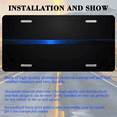 thumbnail image 3 of 1 Pcs 2D Flat License Plate Covers & Frames, Blue Strip on Black For Decorative Front, Waterproof For Decoration Aluminum License Plate Covers & Frames Cover For Men Women, 12" X 6", 3 of 7