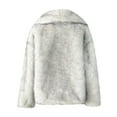 thumbnail image 6 of Coats for Women Long Sleeve Warm Faux Furry Coat Jacket Winter Solid Turn Down Outerwear,Womens Coats Plus Size Silver XL, 6 of 6