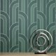 thumbnail image 2 of Fine Decor - Papel Tapiz Texturizado Cascade Diseño Arco (Verde Esmeralda, Plateado), 2 of 2