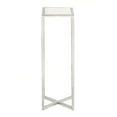 thumbnail image 4 of Kate and Laurel Jaspur Modern Glam Drink Table, 7 x 7 x 21, White and Silver, Decorative Metal and Marble Accent Martini Cocktail Table for Display and Storage, 4 of 6