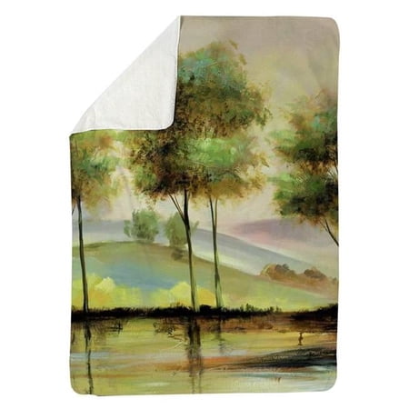 Begin Home Decor 5545-6080-LA3 60 x 80 in. Trees Near The Lake-Sherpa Fleece Blanket