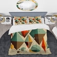thumbnail image 2 of Designart "Retro Dimensions of the Mid-century III" Modern Midcentury Bedding Covert Set - Abstract Midcentury Blue Abstract Bed Set With 1 Sham, 2 of 6