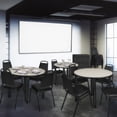 thumbnail image 2 of Kee 48" Round Mobile Breakroom Table- Maple/ Black, 2 of 5