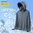 thumbnail image 2 of cllios Mens Sun Protection Shirts Hooded UPF 50+ Long Sleeve Fishing Shirt with Mask UV Neck Gaiter Full Zip up Hoodie with Pockets, 2 of 4