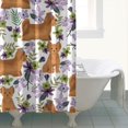 thumbnail image 4 of Yorkie Dog and Flower Florals Shower Curtain 84"x72" ,Bathroom Decorative Shower Curtains Set with 12 Hooks,Modern Waterproof Washable Shower Curtain, 4 of 6