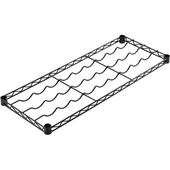 Nexel WS1436B Wine Bottle Shelf 36"L x 14"W Black Epoxy