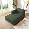 thumbnail image 6 of UIXE Oversized Corduroy Chaise Lounge w/Pillows Indoor Recliner Lounge Chair with Ottoman, Right Arm Chaise Upholstered Single Lounge Sofa, Green, 6 of 8