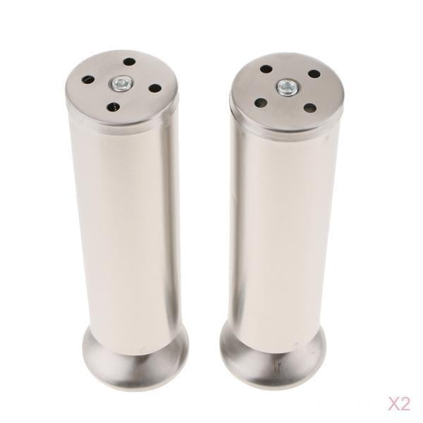 Pata Armario Silla Patas de Sofá de Acero Inoxidable Antideslizantes (juego de 4 Pieza Base de Goma) - 20 centímetros Sunnimix Pata del sofá del acero inoxidable