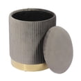 thumbnail image 4 of TOV Furniture Zoe 14.2"H Transitional Velvet Storage Ottoman in Gray, 4 of 7