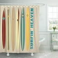 thumbnail image 1 of YUSDECOR Rideau de Douche Rectangulaire Surf Longboards Ciel Vintage Rétro Plage Salle de Bain 66x72 Pouces, 1 of 1