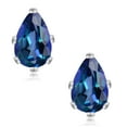 thumbnail image 2 of Gem Stone King 925 Sterling Silver Neptune Mystic Topaz 6-Prong Stud Earrings for Women Men (2.00 Cttw, Pear Shape 8X5MM), 2 of 5