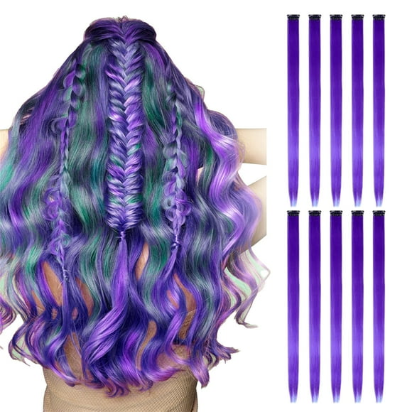 Hair Extensions Colored Hair Extensions, Multi-Colors Party Highlights Clip In Synthetic Hair, Hair Extensions & Accessories for Women